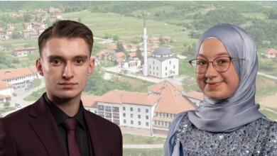 Učenici generacije Medrese "Osman-ef. Redžović", hafiz Madžid Aganhodžić i Ajna Malagić