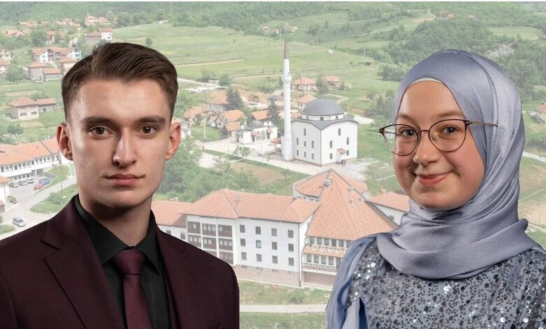 Učenici generacije Medrese "Osman-ef. Redžović", hafiz Madžid Aganhodžić i Ajna Malagić